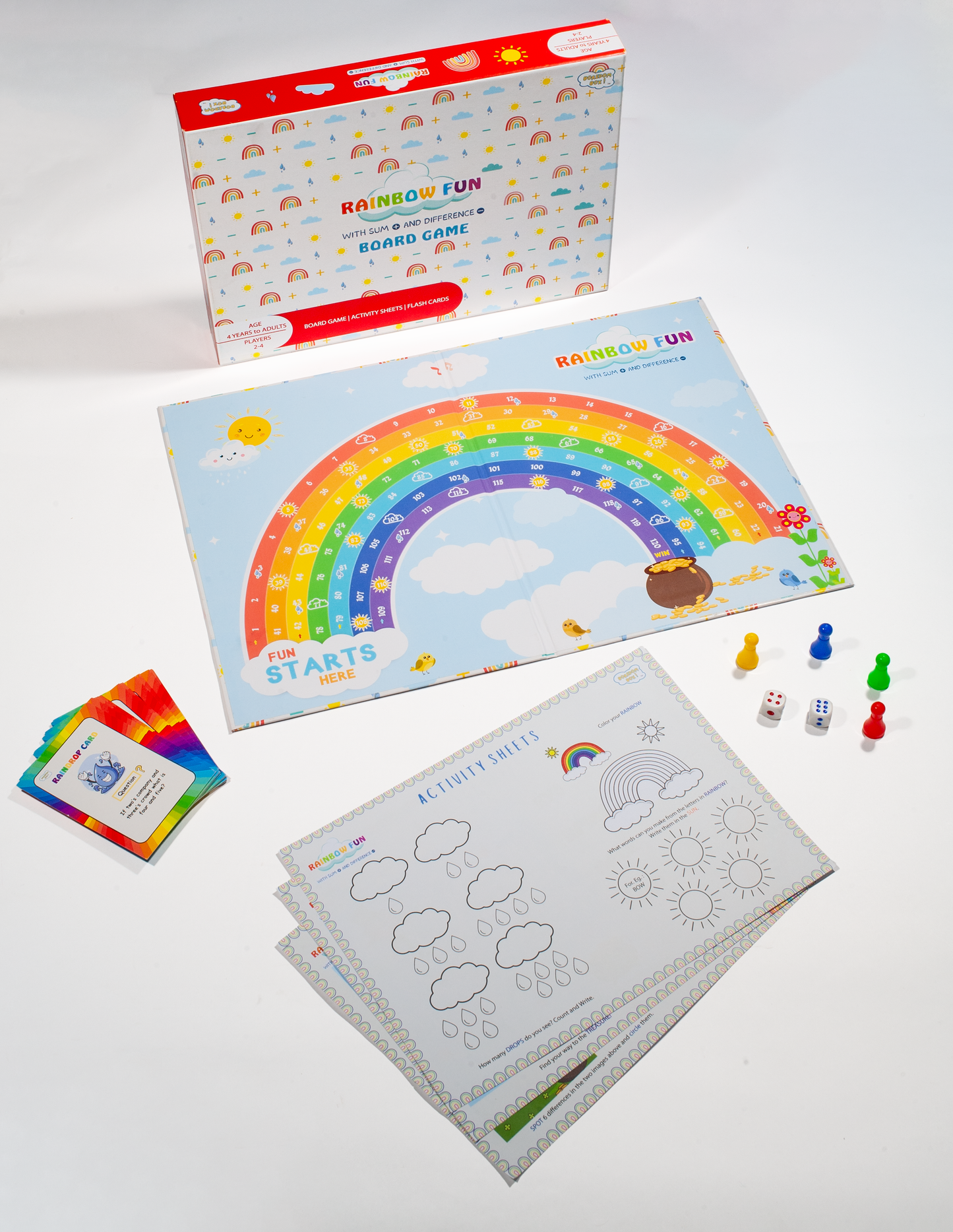 RAINBOW FUN BOARD GAME AND ACTIVITY BOX