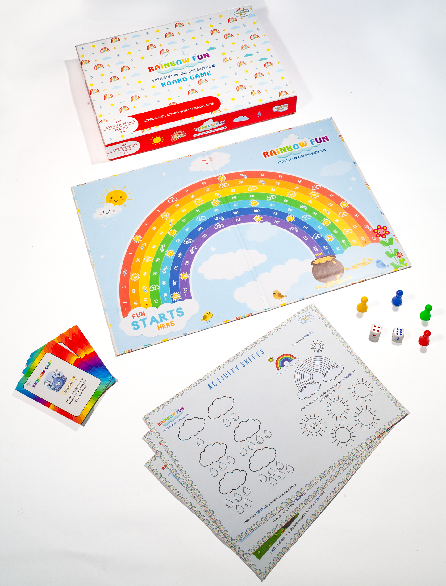 RAINBOW FUN BOARD GAME AND ACTIVITY BOX