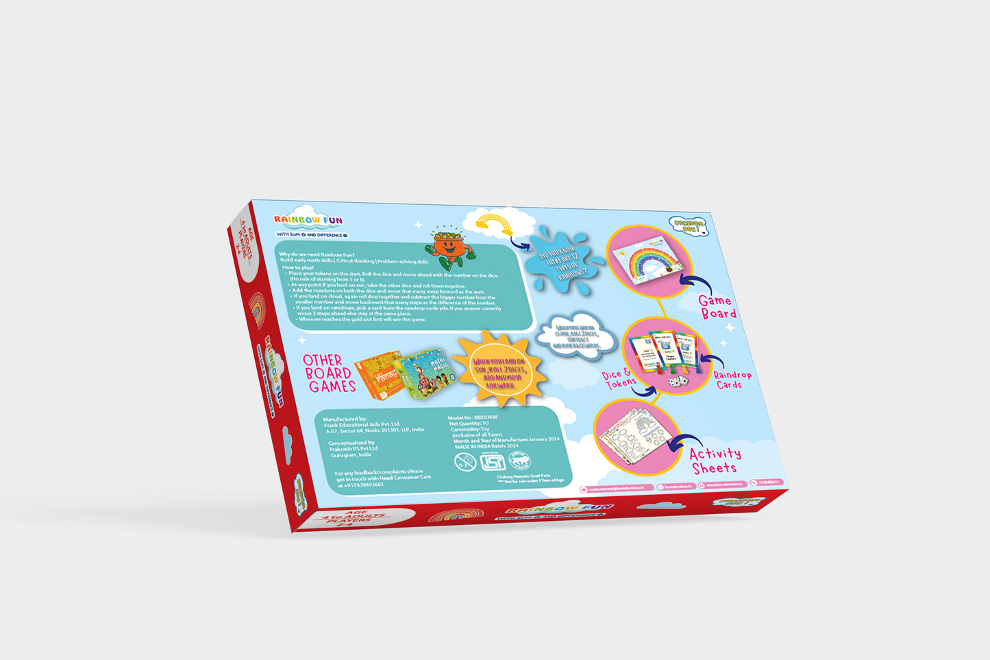 RAINBOW FUN BOARD GAME AND ACTIVITY BOX